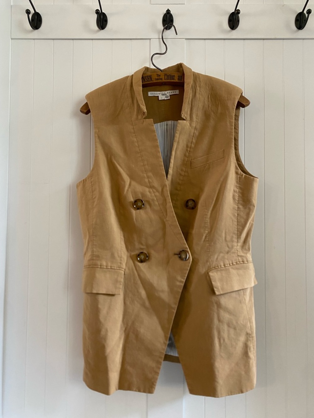 Veronica Beard Luxury Sleeveless Double-Breasted Vest L